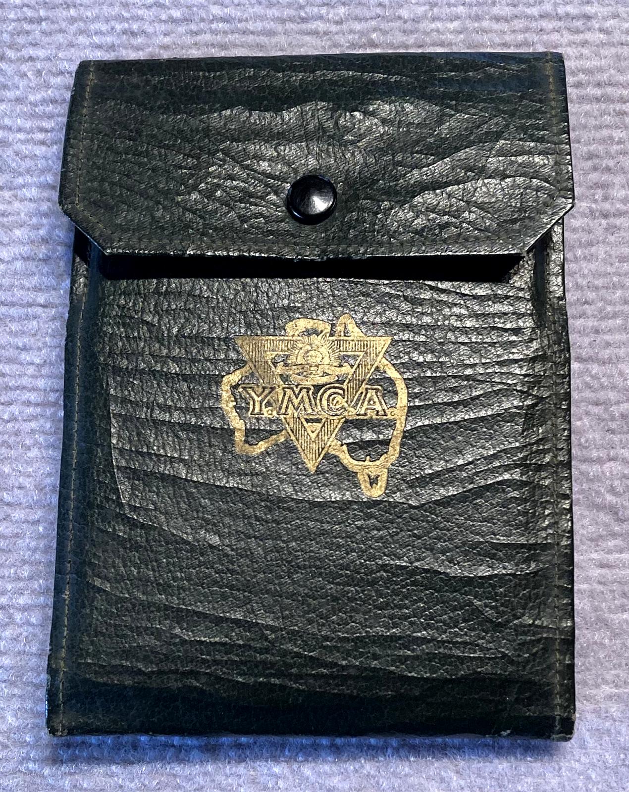 Front cover of Y.M.C.A. soldier's gift wallet with writing set