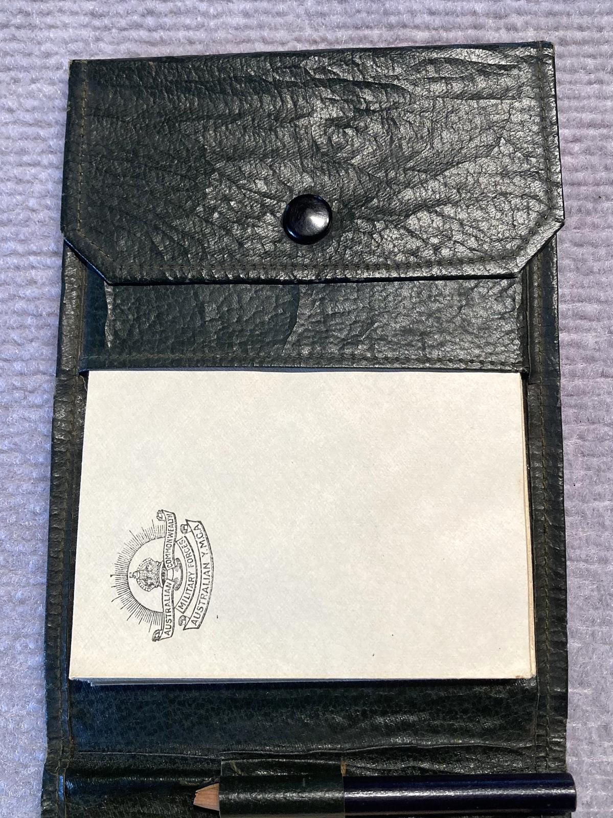 Inside of Y.M.C.A. soldier's gift wallet showing envelopes