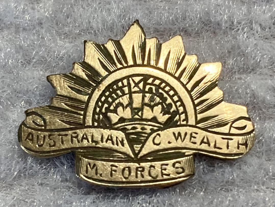 Miniature Rising Sun badge engraved metal plaque