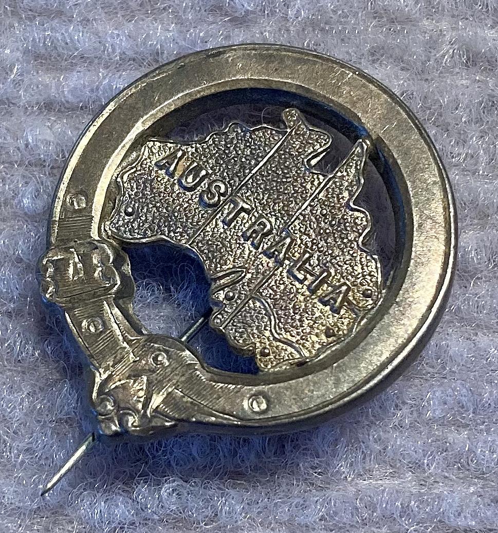 Other angled view of Australian Federation-era hallmarked silver brooch