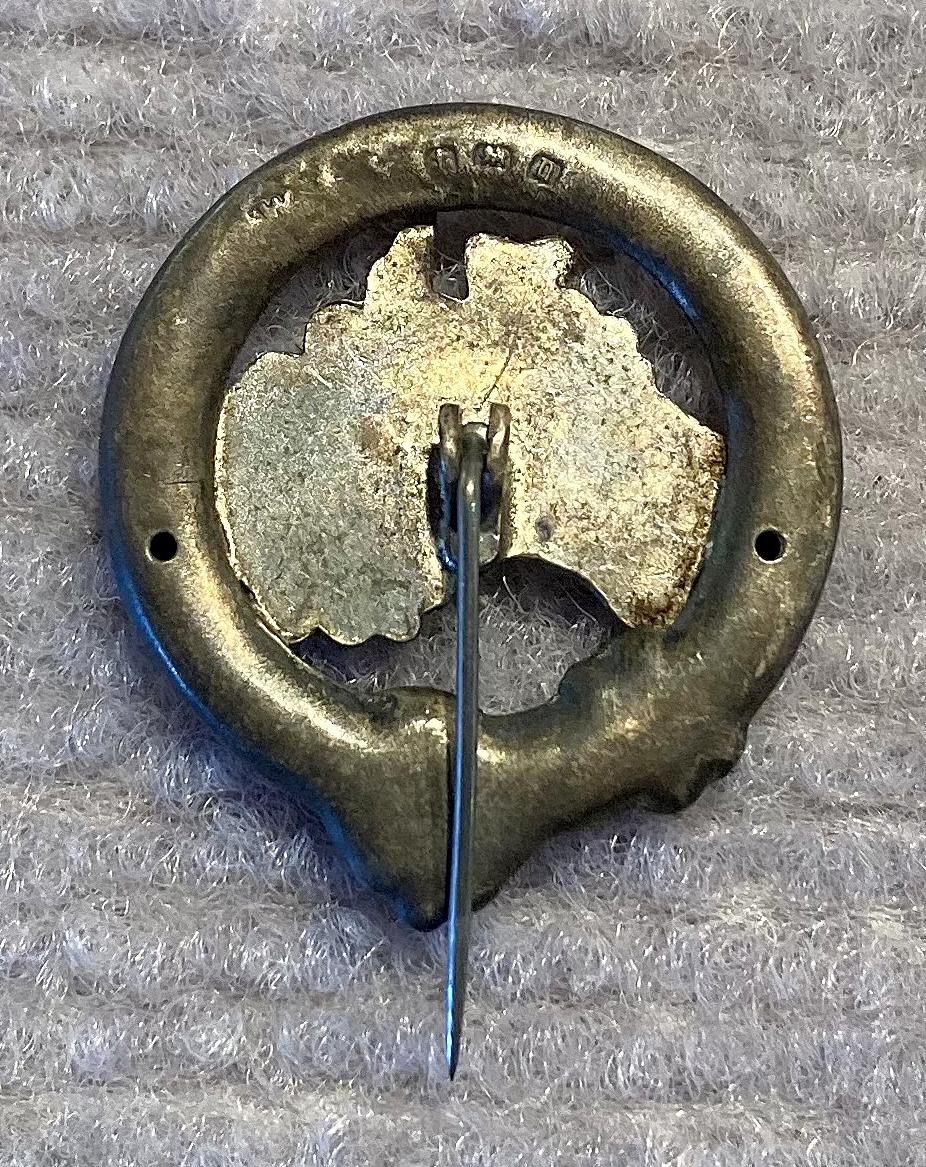 Reverse of Australian Federation-era hallmarked silver brooch