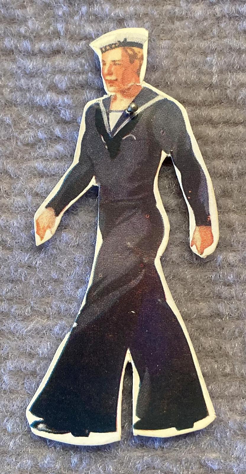 Toc H Hostels Overseas Fund paper fundraising pin - Australian sailor