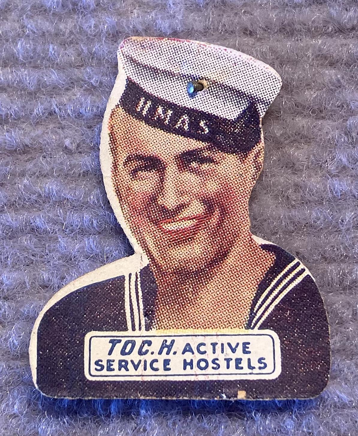 Toc H Active Service Hostels paper fundraising pin - Australian sailor