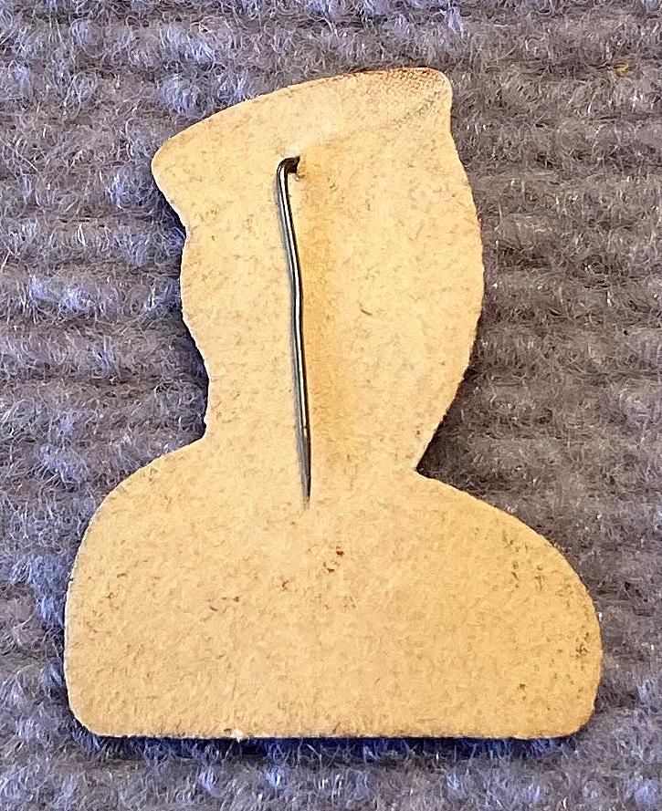 Reverse of Toc H Active Service Hostels paper fundraising pin - Australian sailor