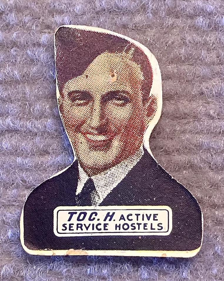 Toc H Active Service Hostels paper fundraising pin - Australian airman