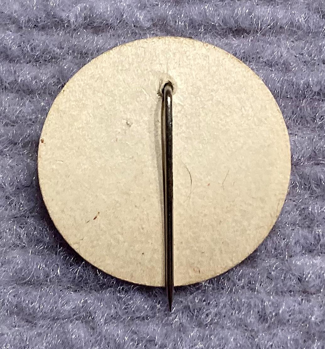 Reverse of 'Lord Mayors Fund Annual Hospitals Appeal' celluloid fundraising pin 