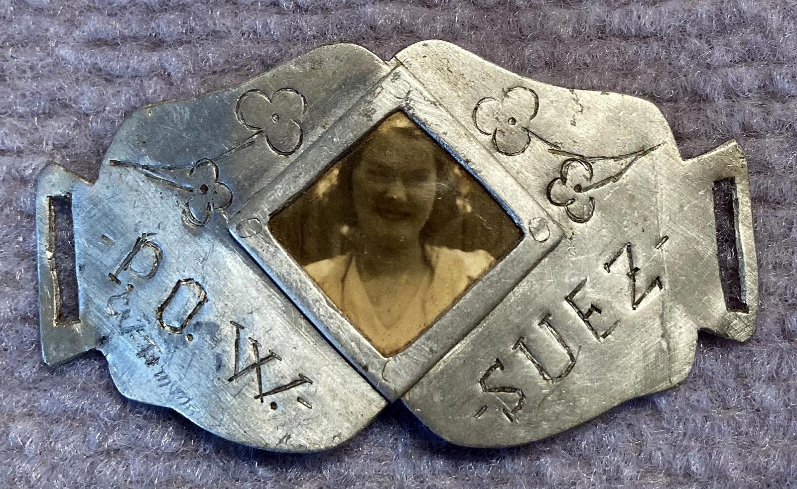 Trench art photo bracelet made by a Prisoner of War