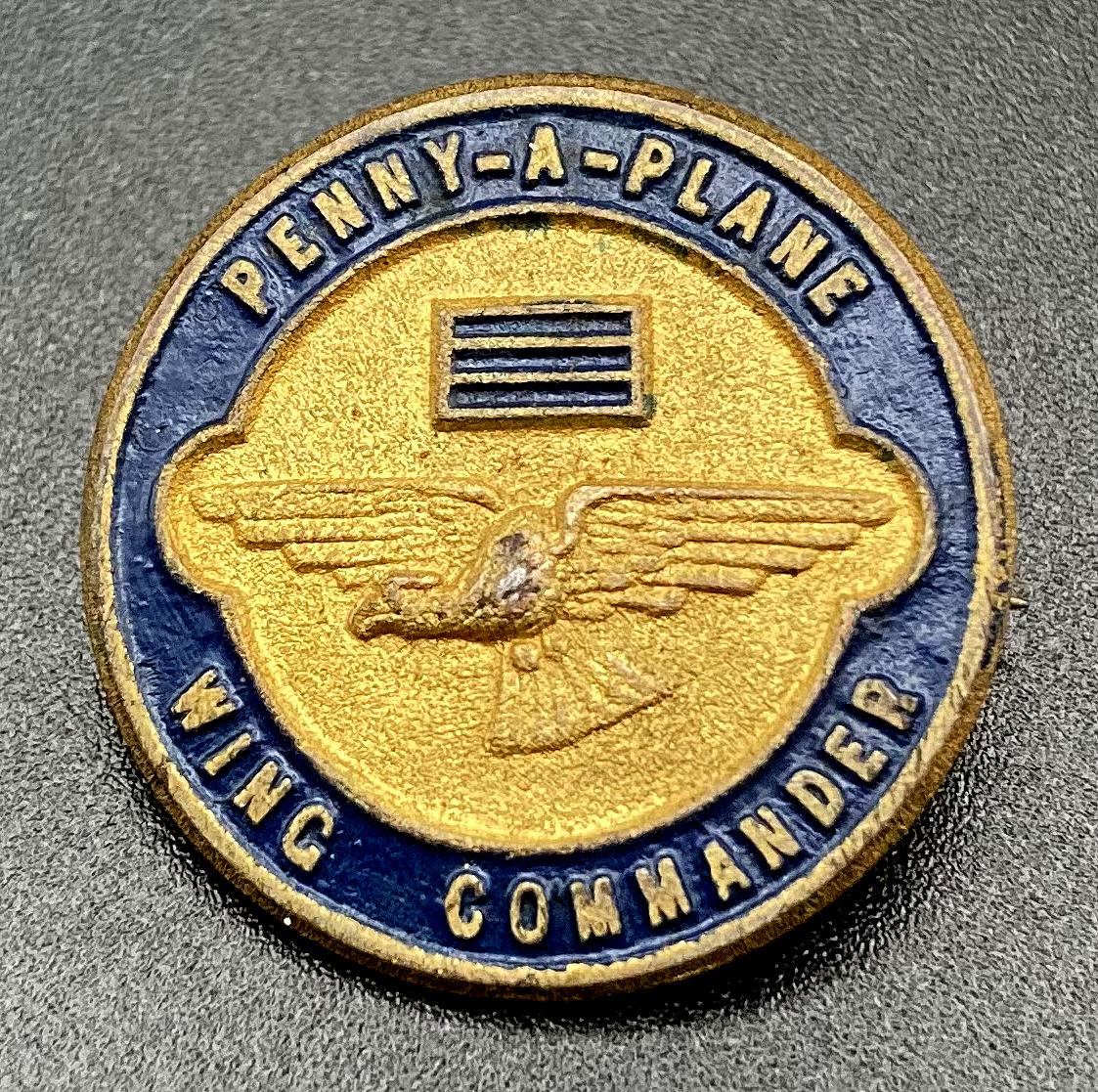 WWII era fundraising badge - 'Penny-a-plane' appeal