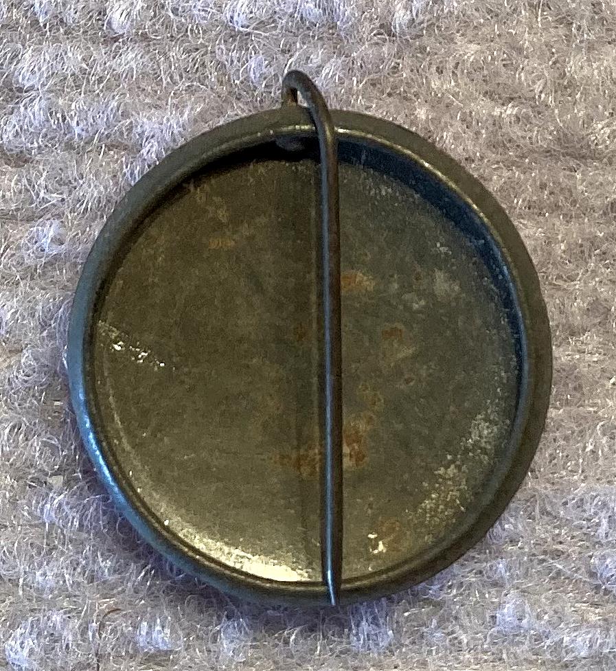Reverse of WWII era fundraising badge/button - 'Penny-a-plane' - Bomber Pilot