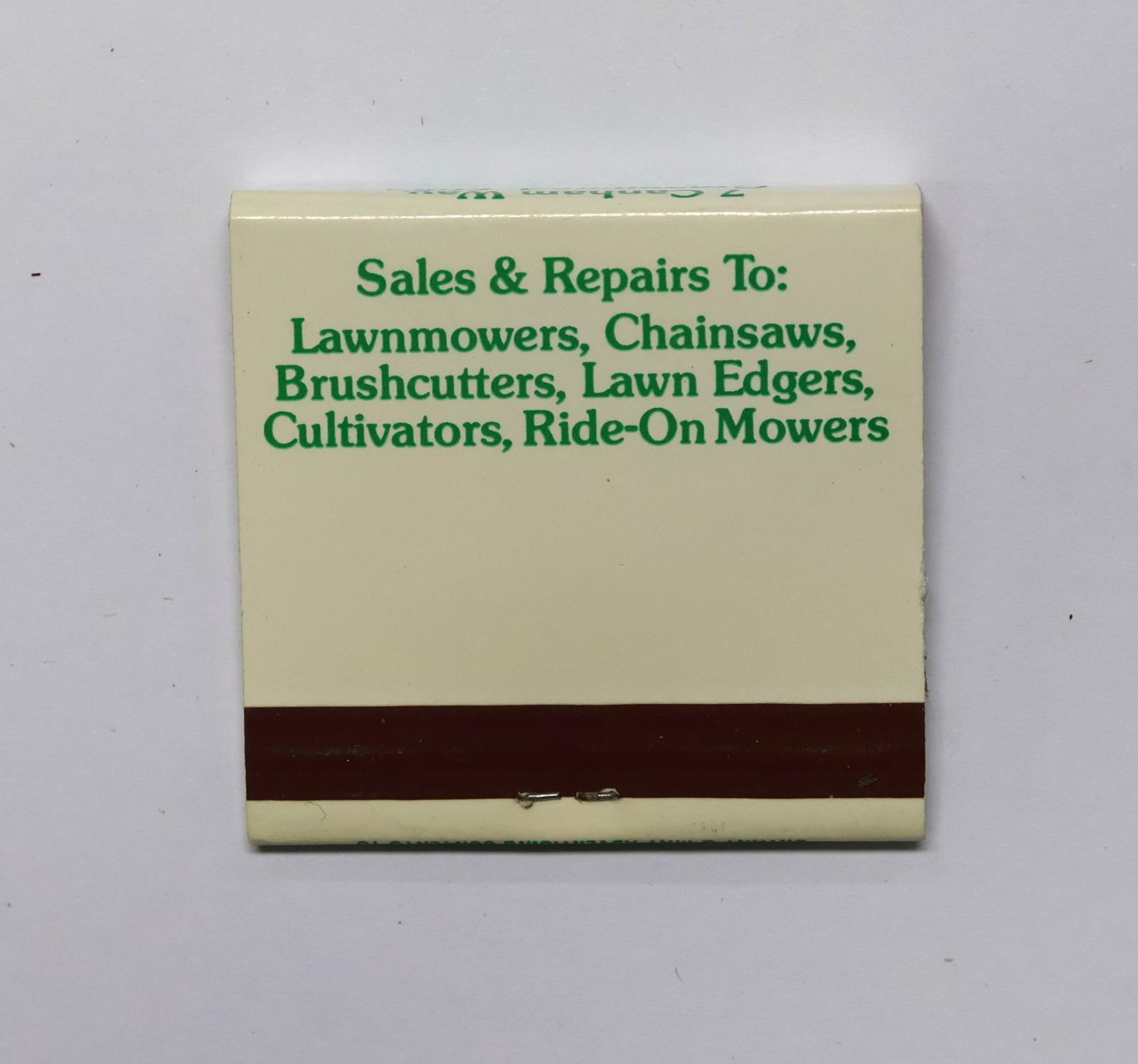 The back of the matchbook has a brown igniting panel. 