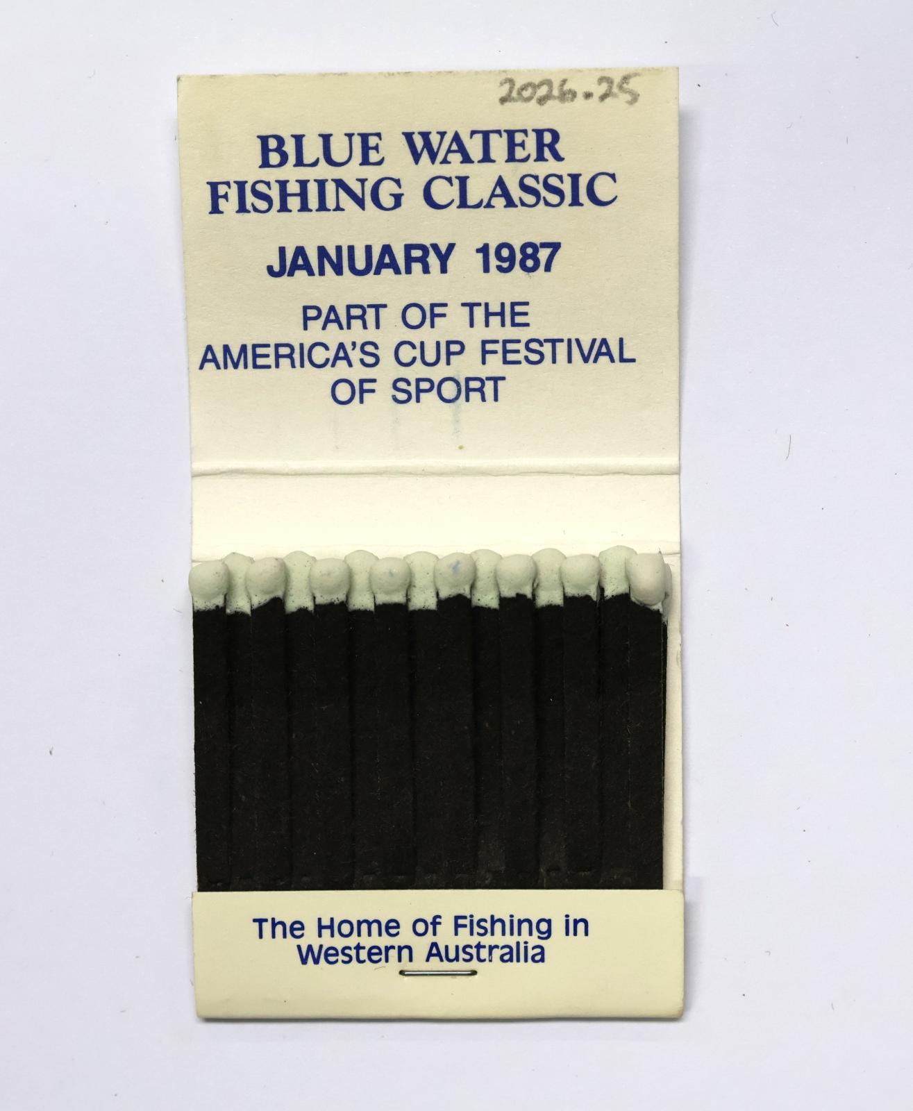 The inside has 30 black matchsticks with white match heads.  