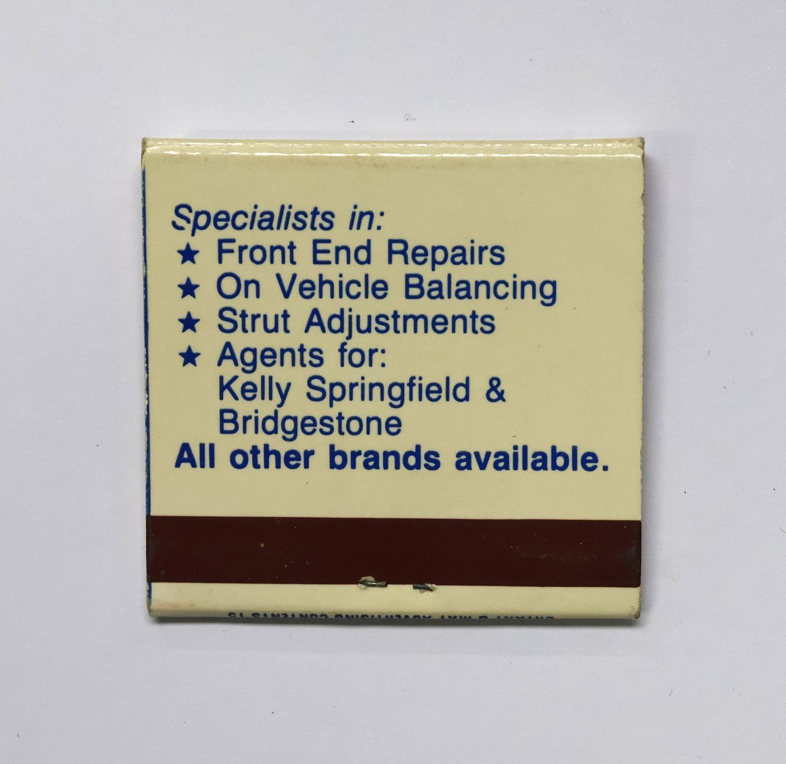 The back of the matchbook has a brown igniting panel.
