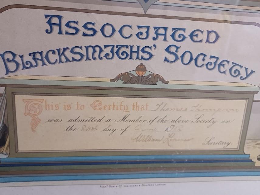 Certificate - Assoc Blacksmith Soc