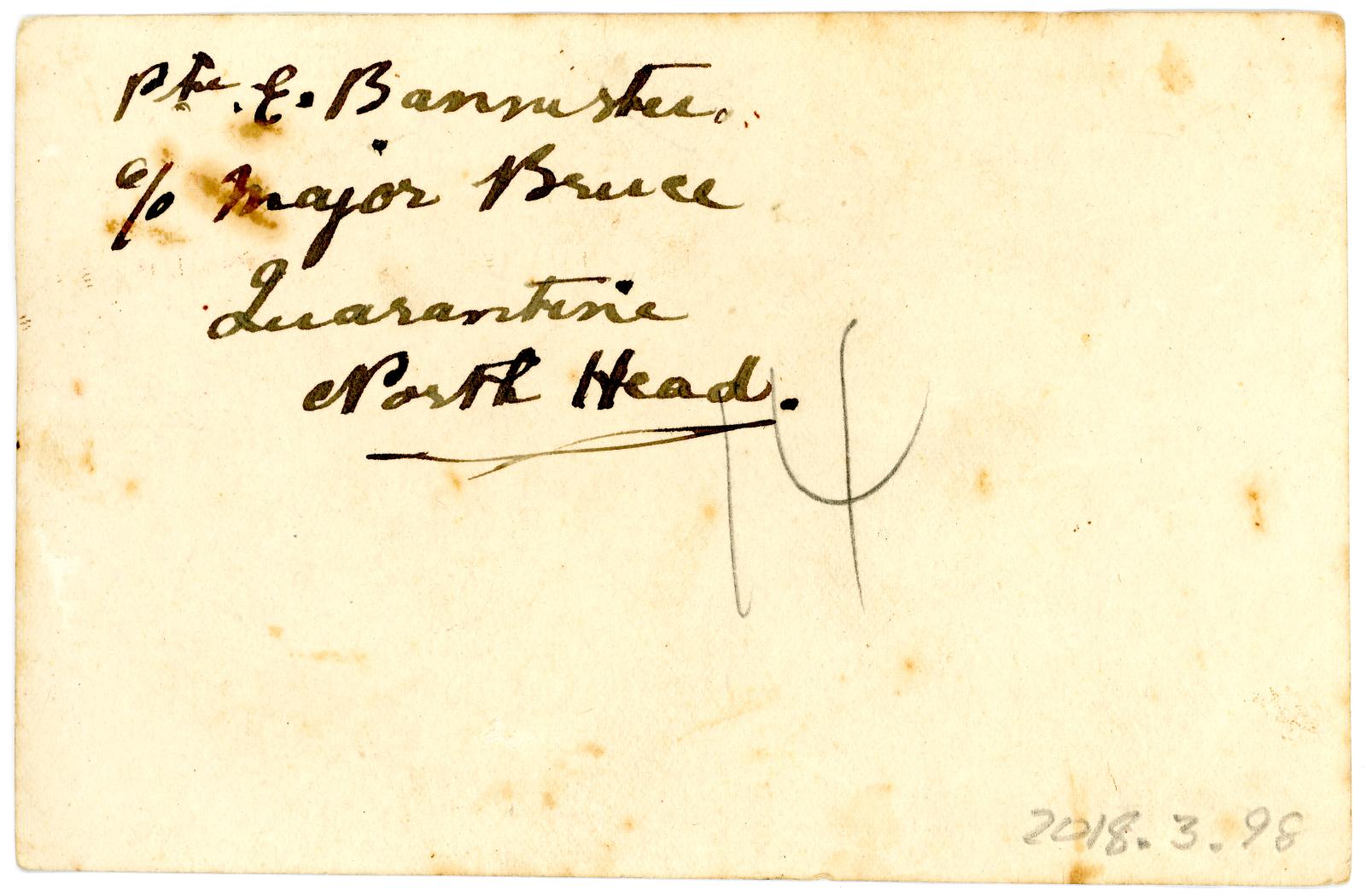 Rear view showing inscription.