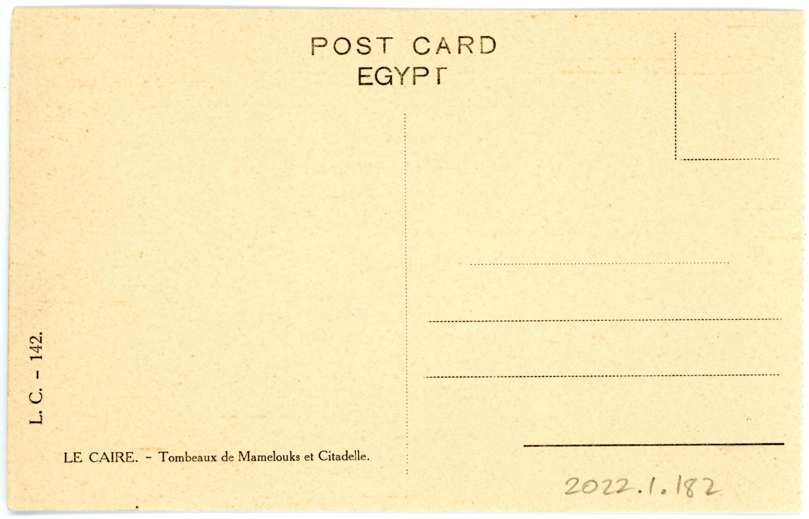 Rear View of Postcard