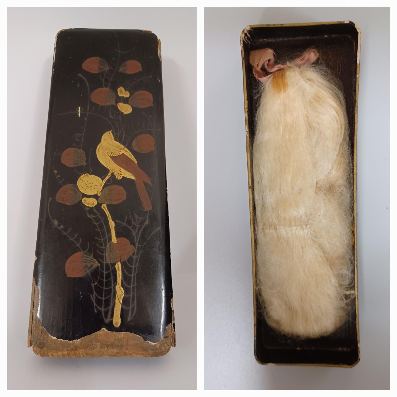 Lacquer box with spun silk