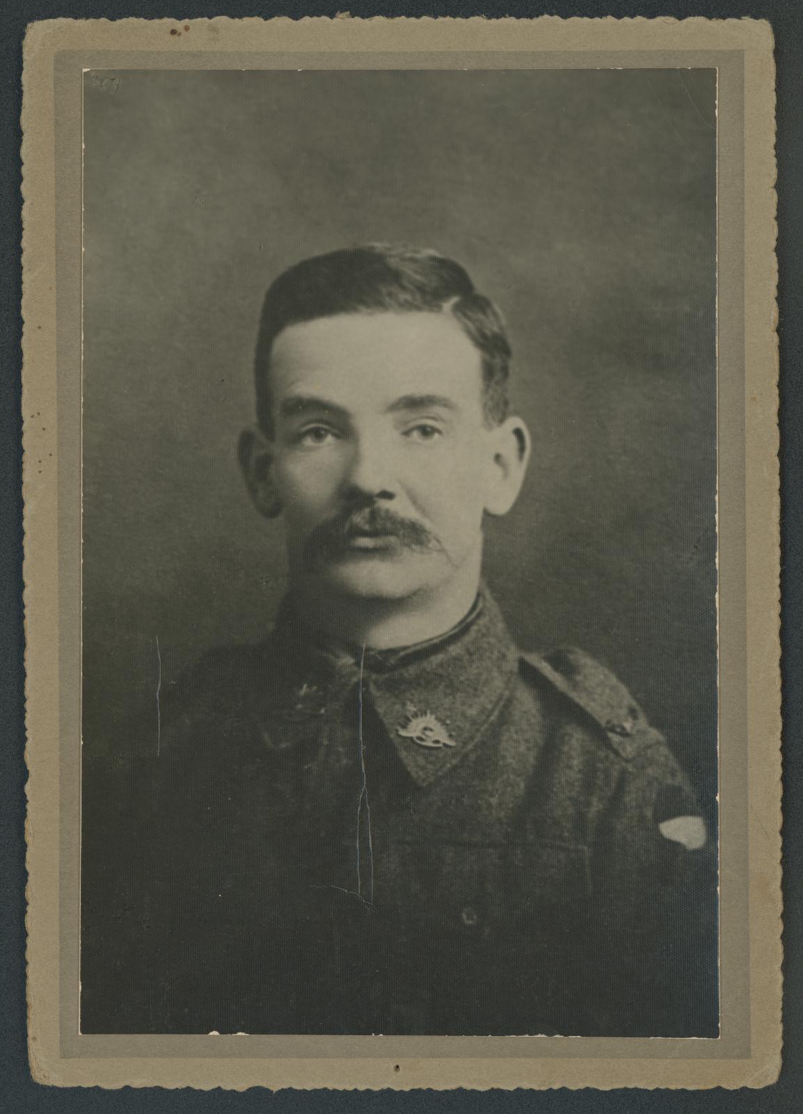 First World War Portrait Photograph of Pte Charles William FIEDLER, 3326