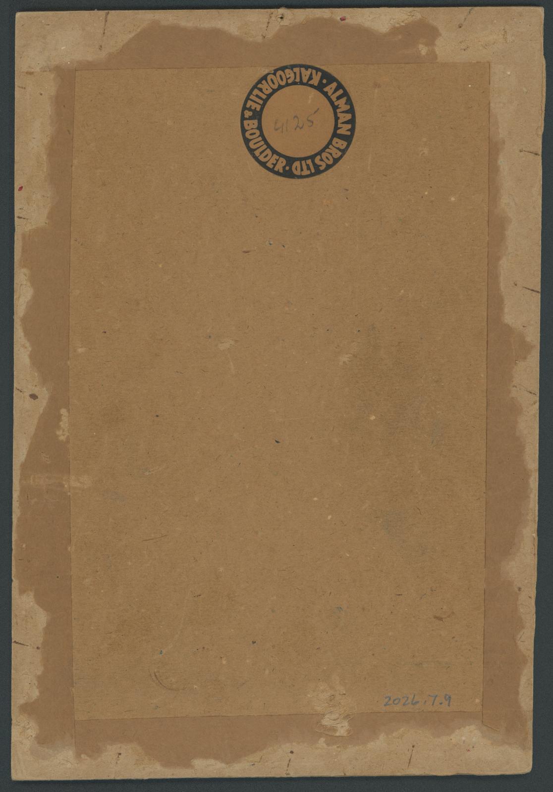 'Black and white photograph of Private Charles William FIEDLER 3326 - back