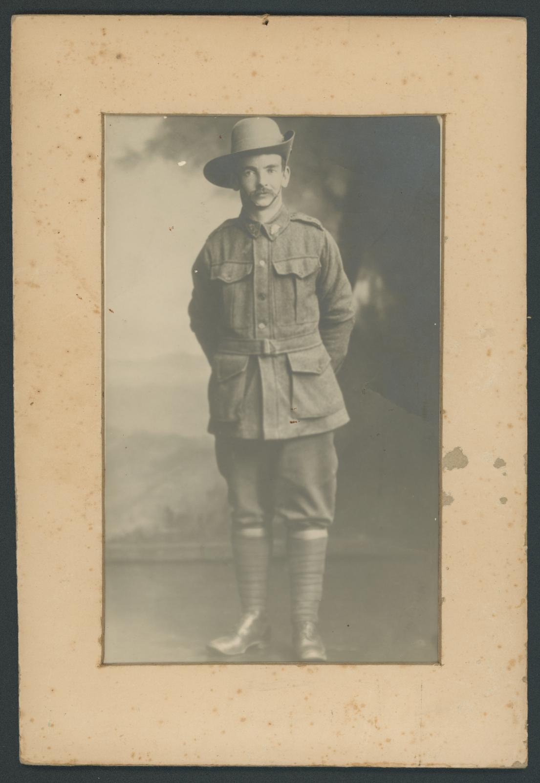First World War Black and White Photograph of Pte Charles William FIEDLER, 3326
