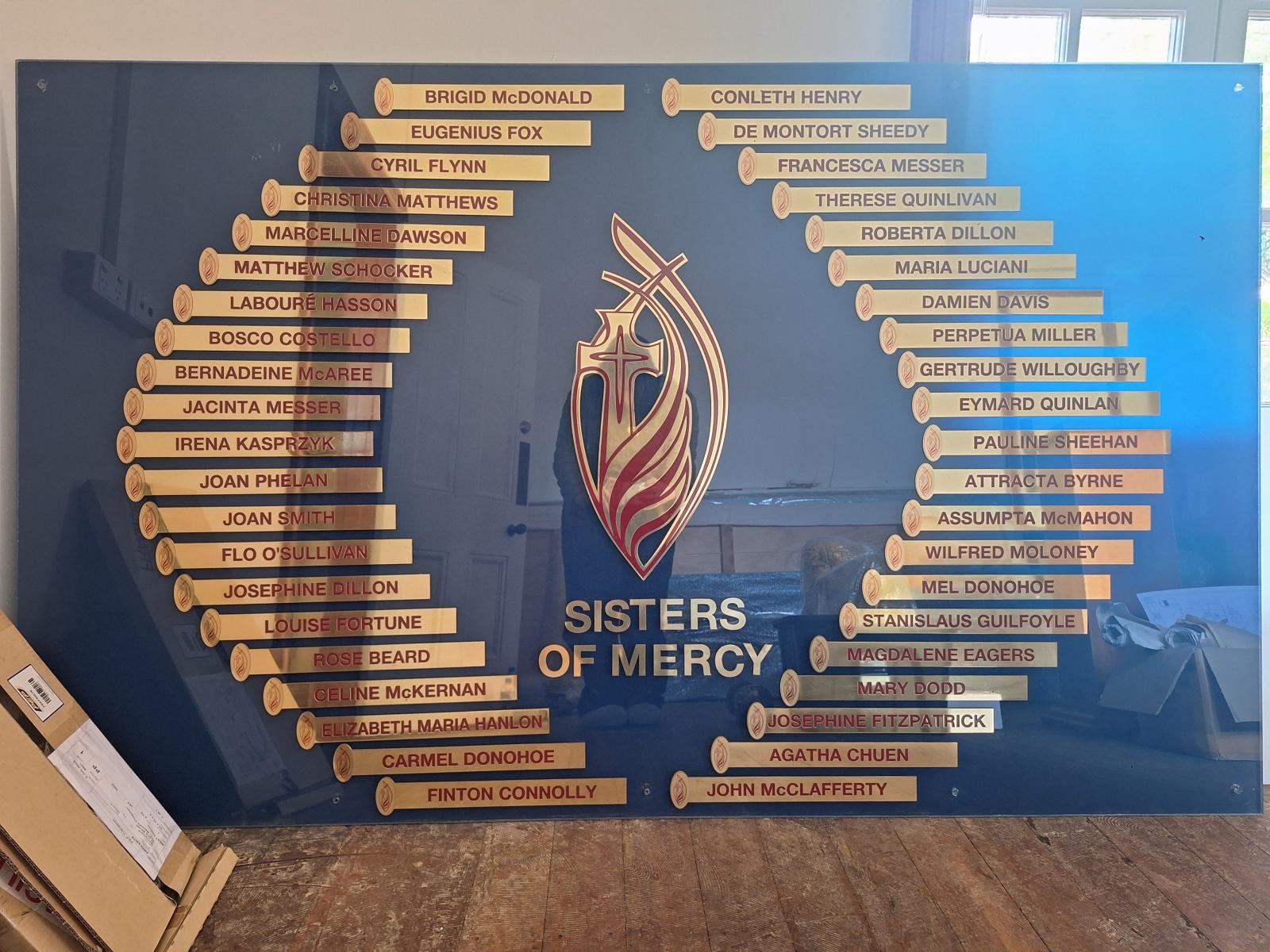 Extra large blue and gold plaque 