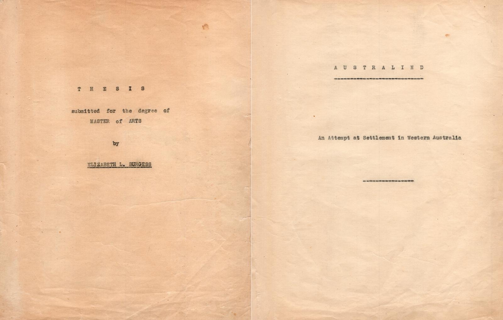 Elizabeth Burgess - Master Of Arts Thesis