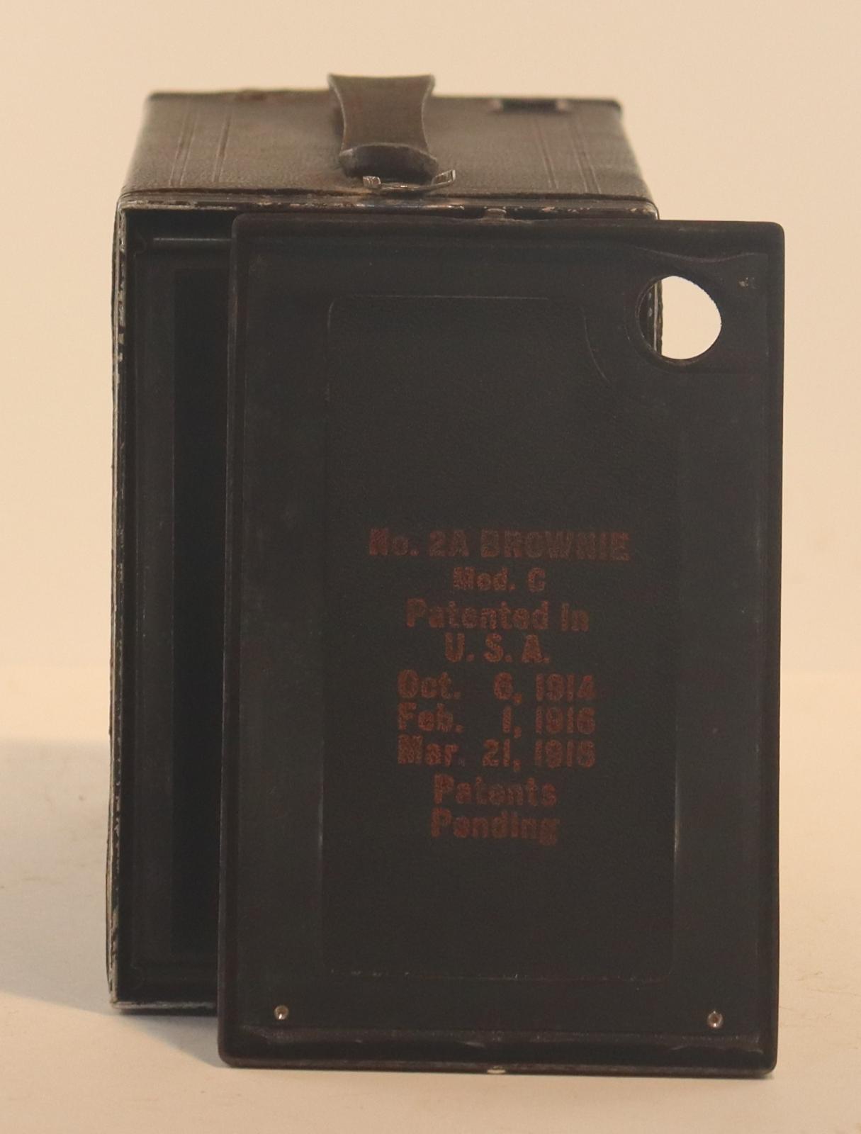 View of inside of back cover of Brownie Camera