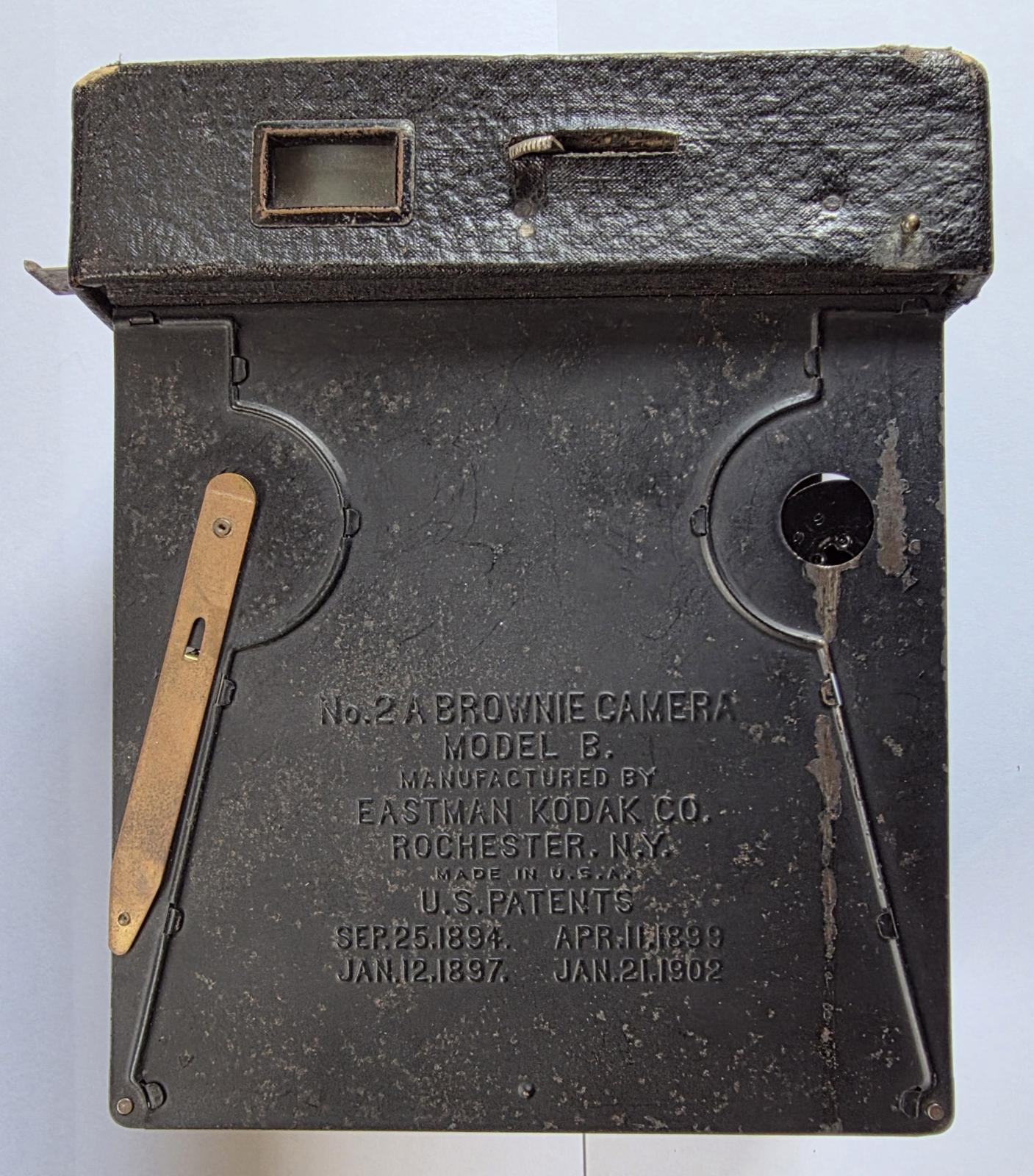 Detail on inside body of No 2A Brownie Camera