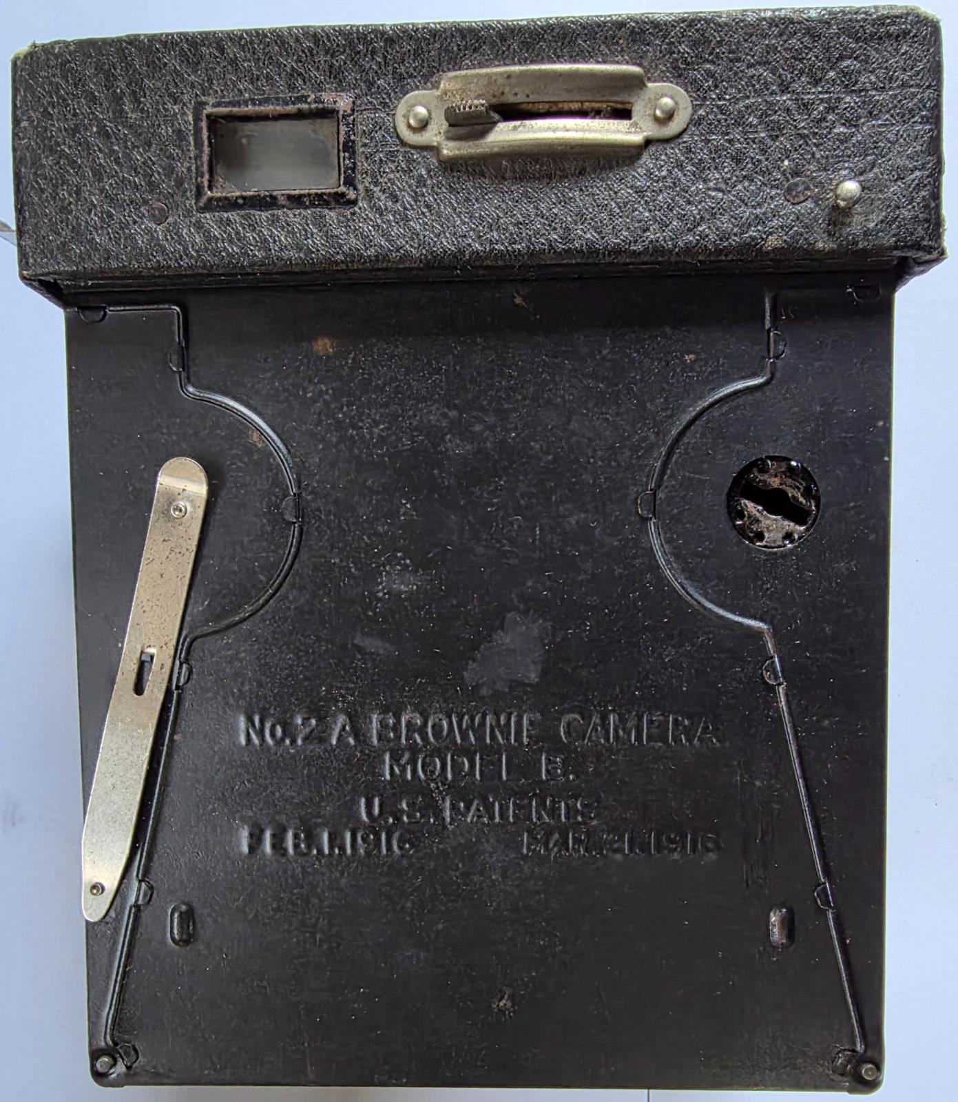 Inside back cover of No 2A Brownie Camera