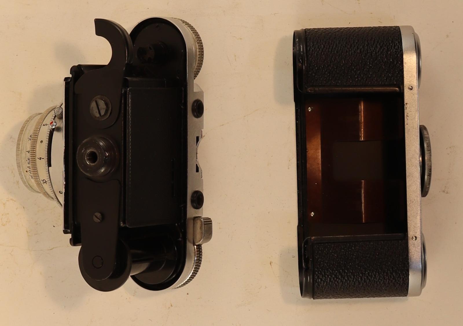 Top view of open Braun Paxette Camera