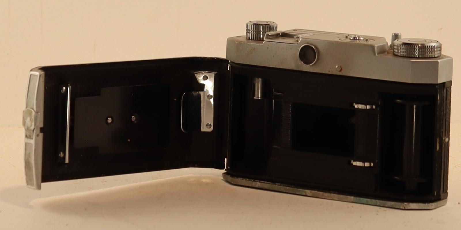 View of open back of Westamat 35 Camera