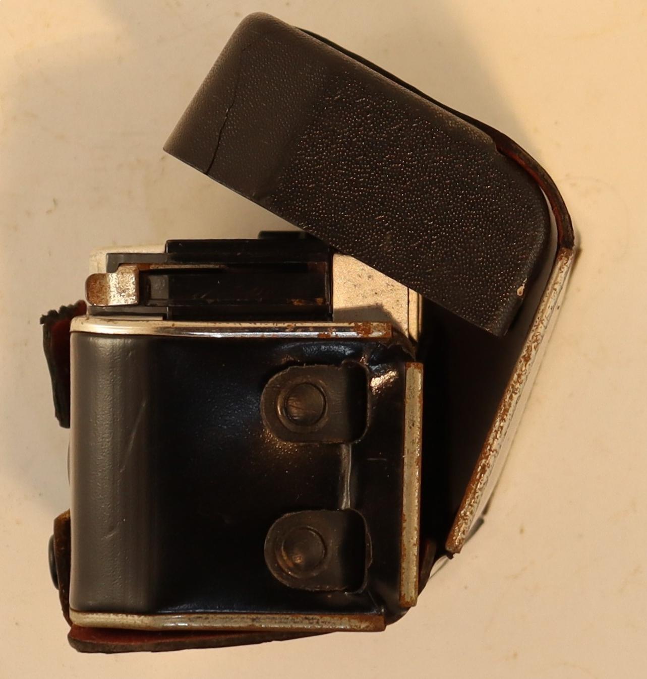 Side view of Instamatic 300 Camera in Case
