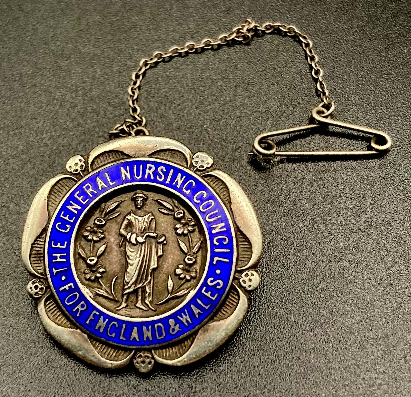 The General Nursing Council for England and Wales badge presented to M.B. Lethem 1922