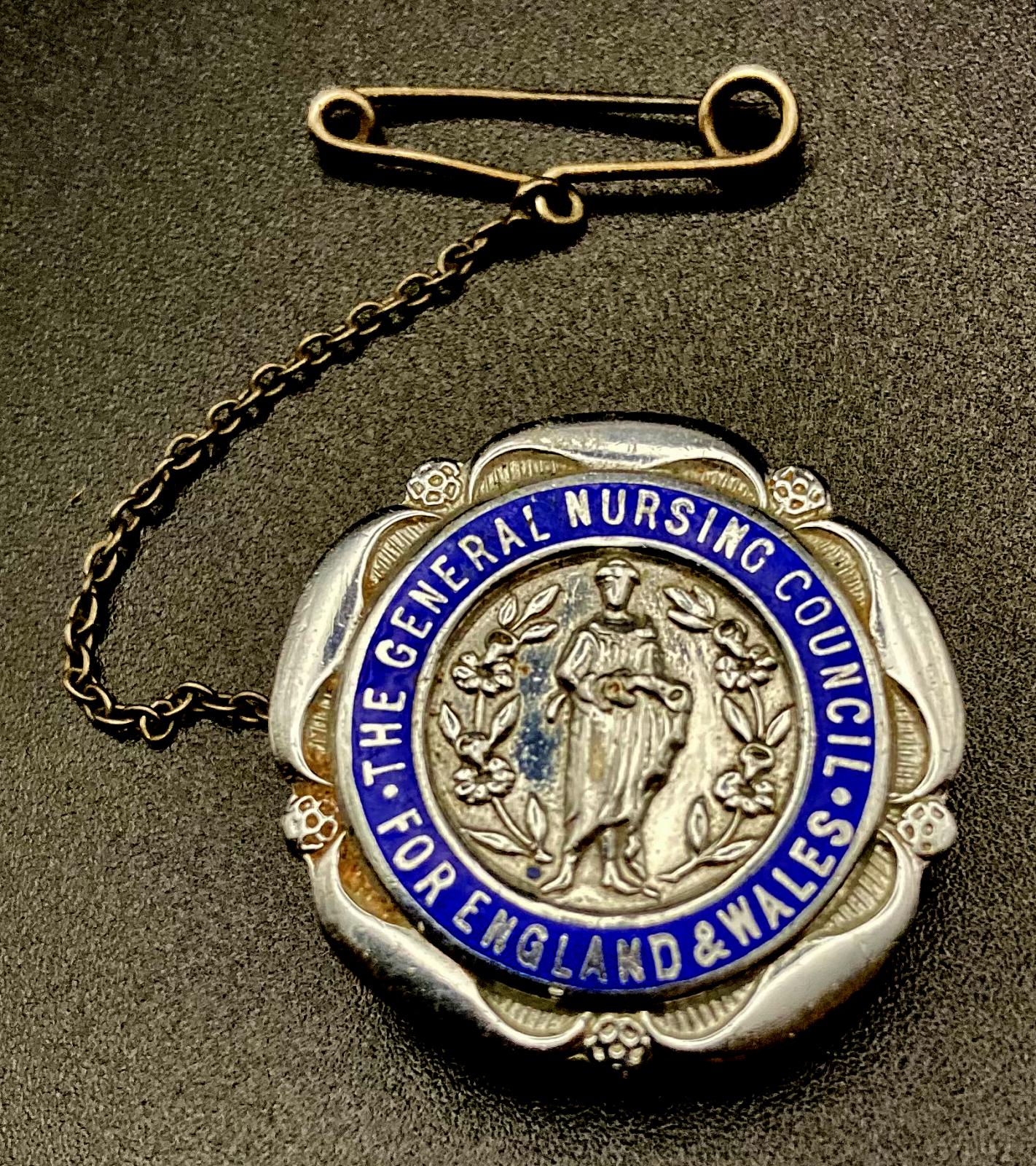 The General Nursing Council for England and Wales badge presented to E.E. Webb 1943