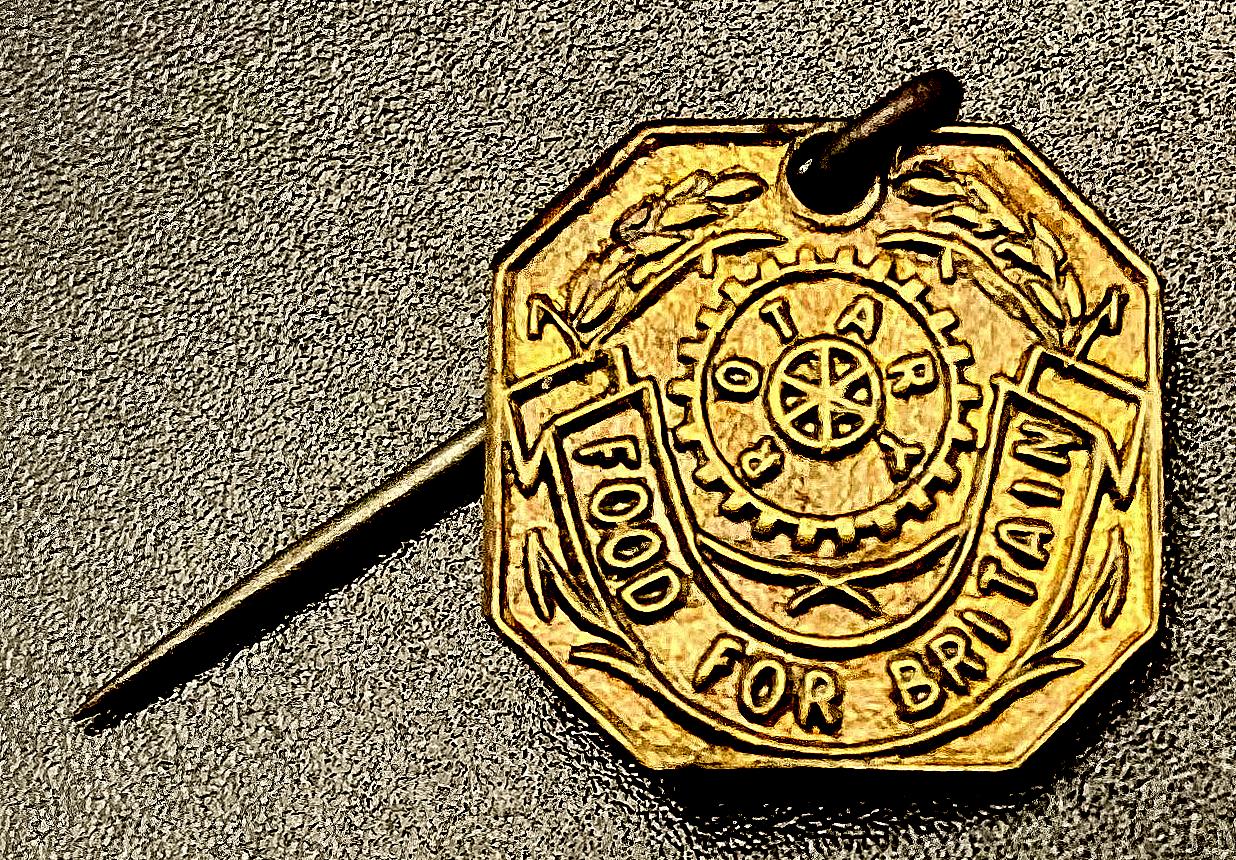 Rotary Food for Britain metal fundraising pin