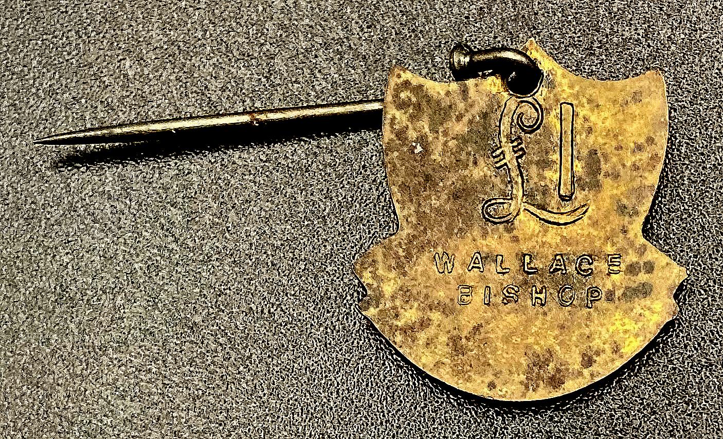 Reverse of Rotary Food for Britain metal and enamel fundraising pin