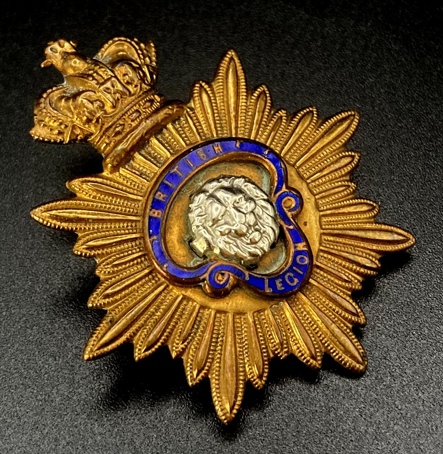Angled view of British Legion Standard Bearer's cap badge