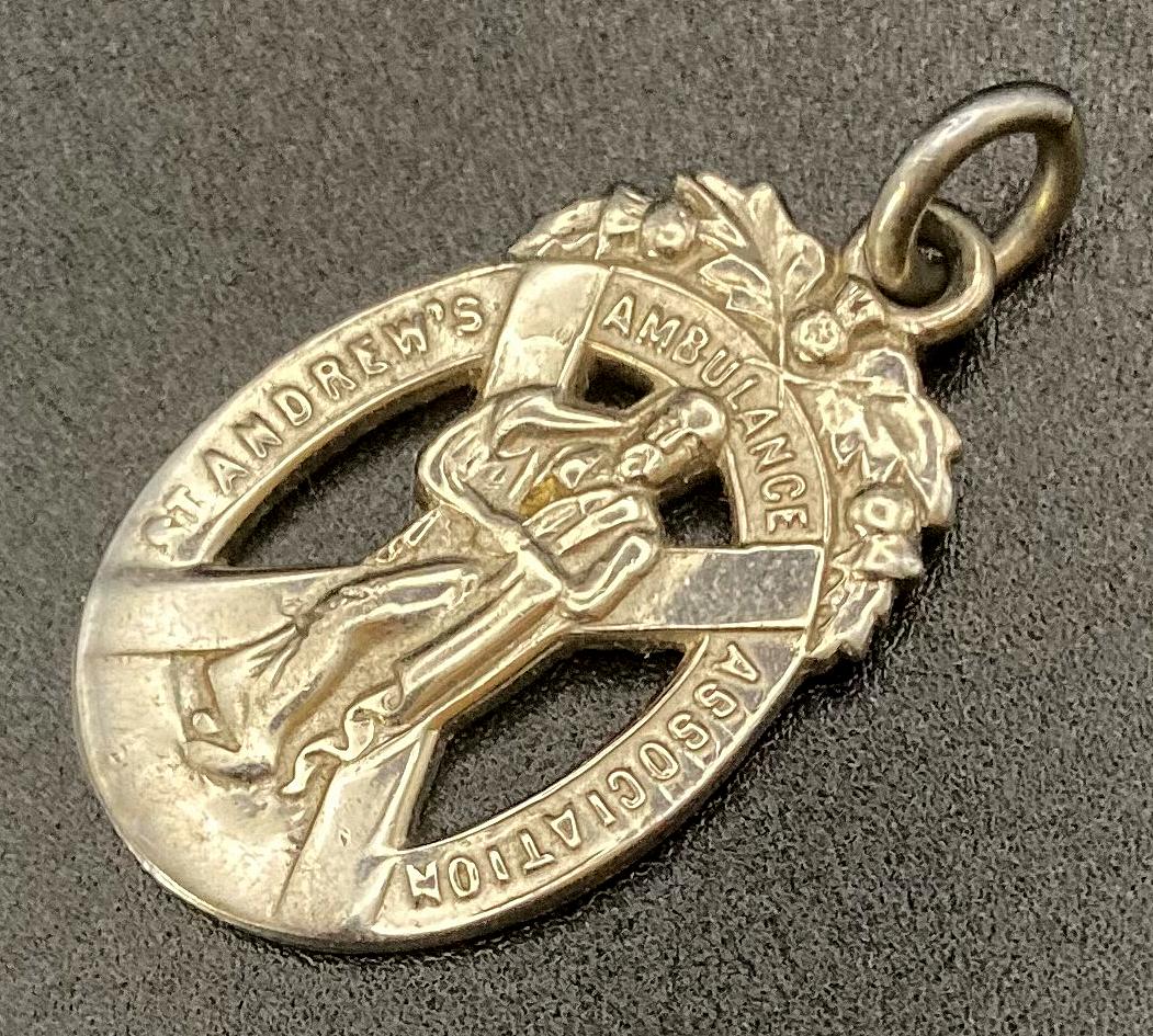 Other angled view of St. Andrew's Ambulance Association medal pendant