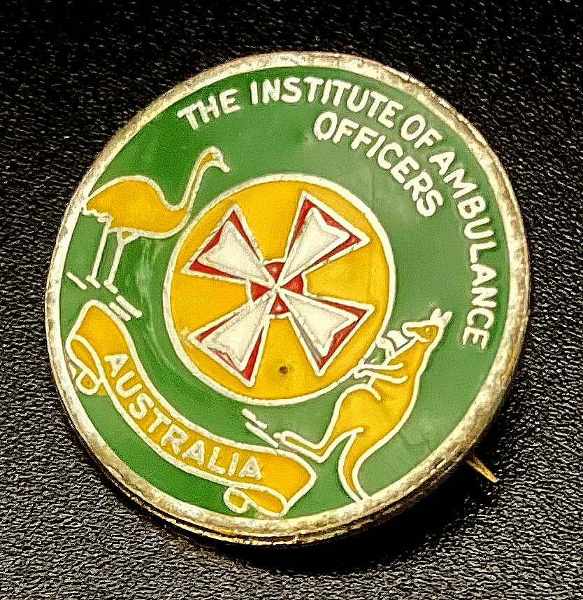 Other angled view of The Institute of Ambulance Officers Australia enamel badge