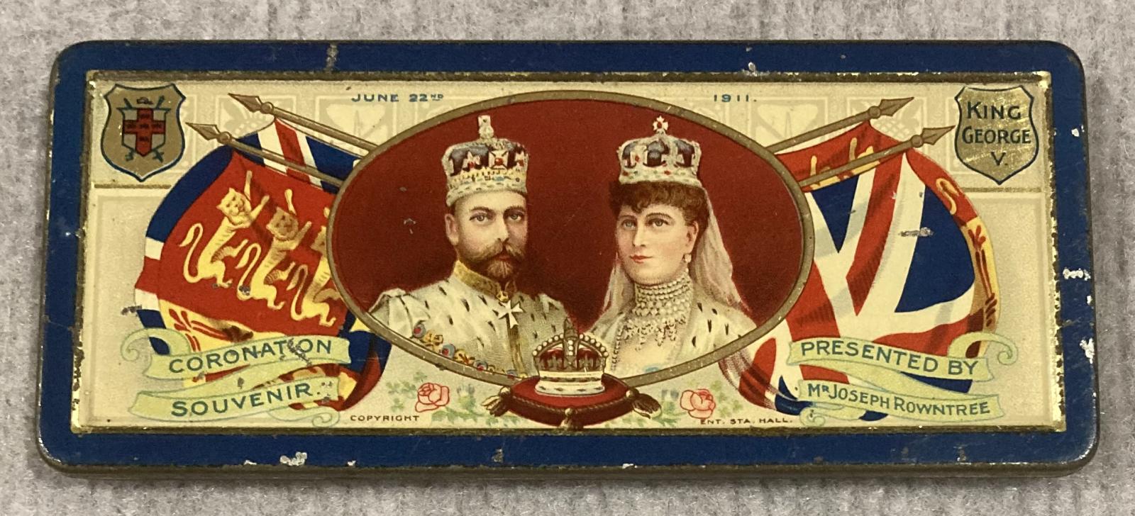 Souvenir chocolate tin - Coronation of King George V and Queen Mary (1911)