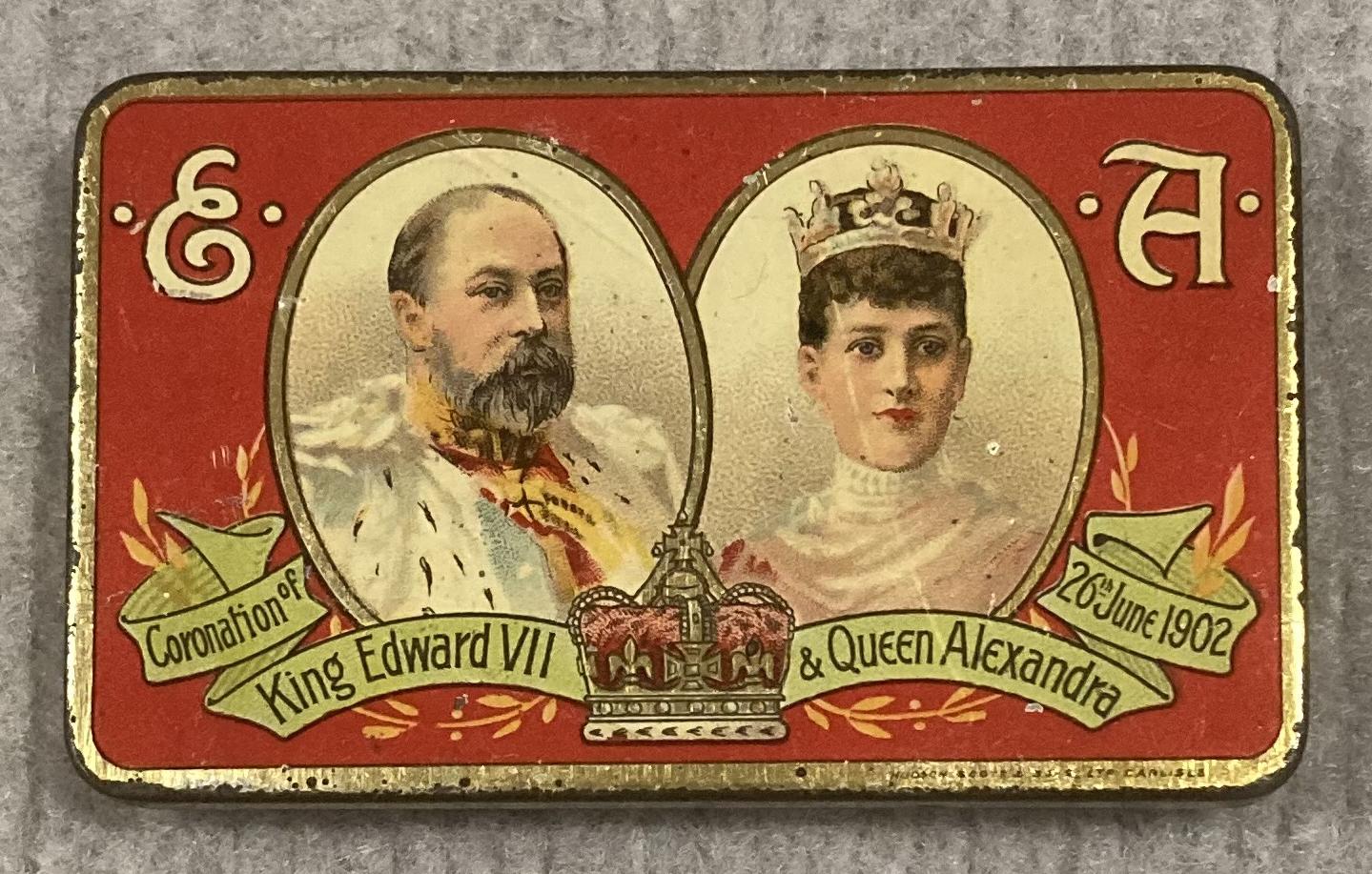 Souvenir chocolate tin - Coronation of King Edward VII and Queen Alexandra (1902)