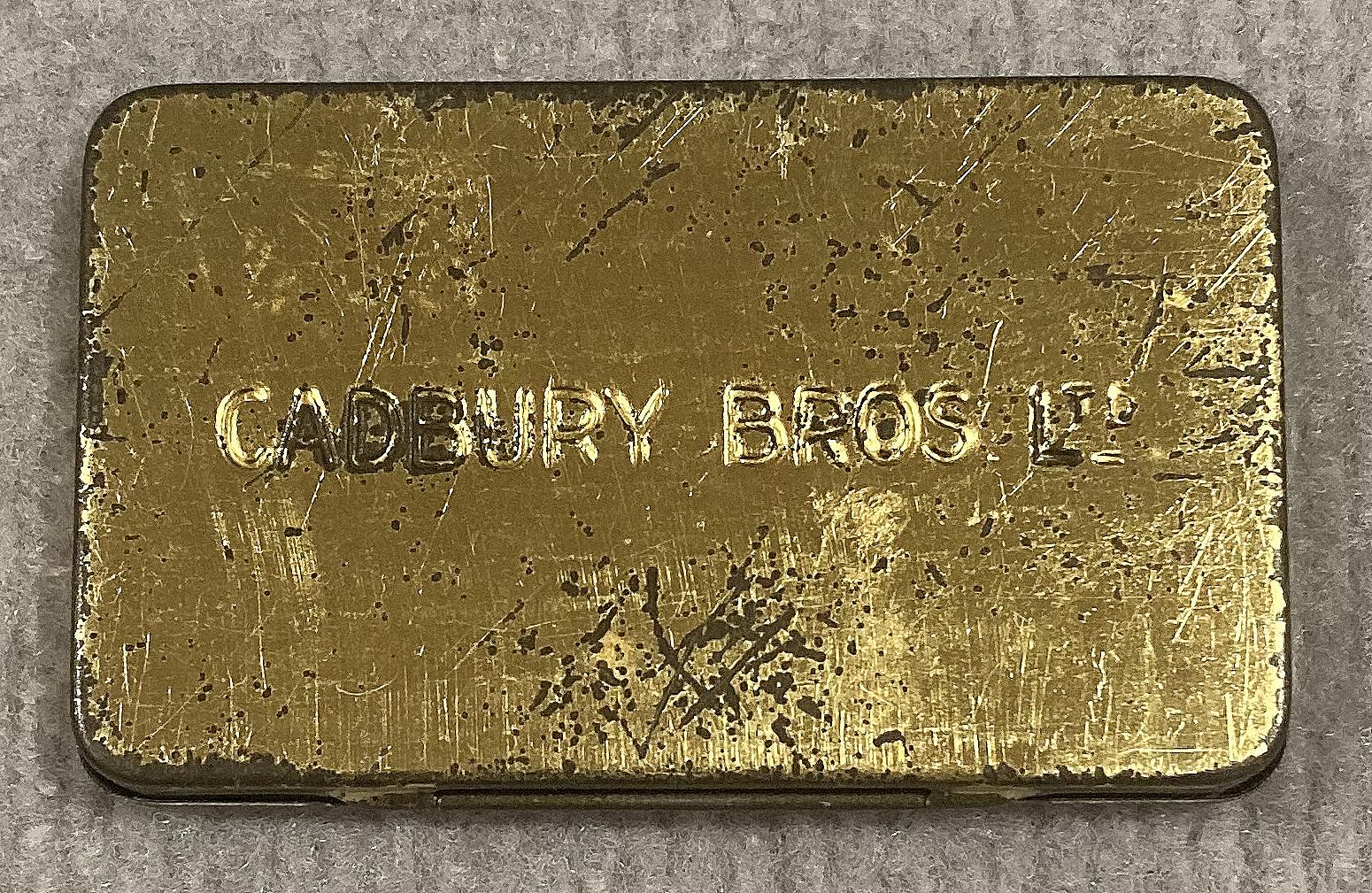 Underside of souvenir chocolate tin - Coronation of King Edward VII and Queen Alexandra (1902)