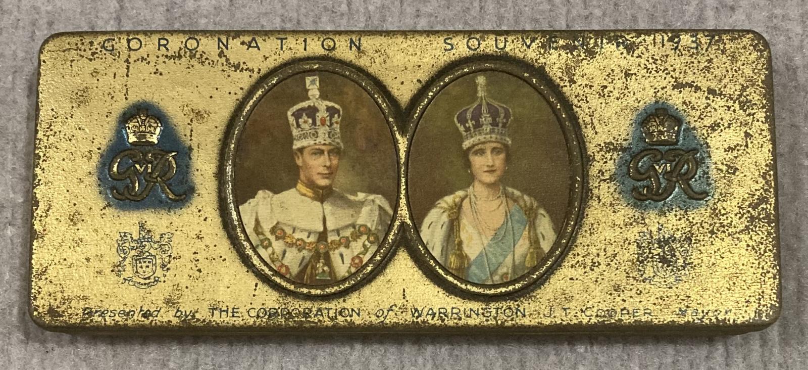 Commemorative chocolate tin - Coronation of King George VI and Queen Elizabeth (1937)