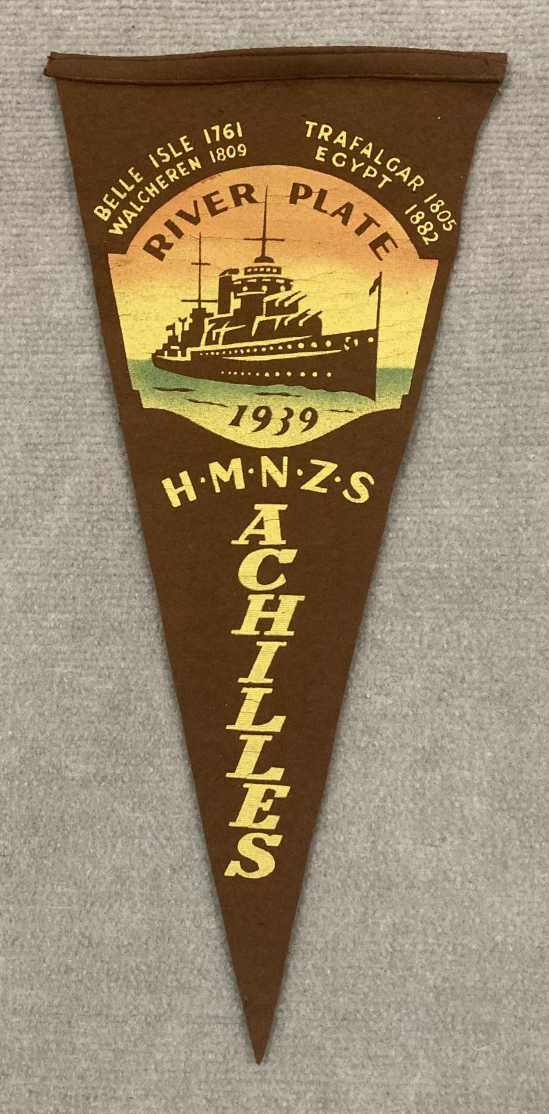 Souvenir felt naval pennant - HMNZS Achilles