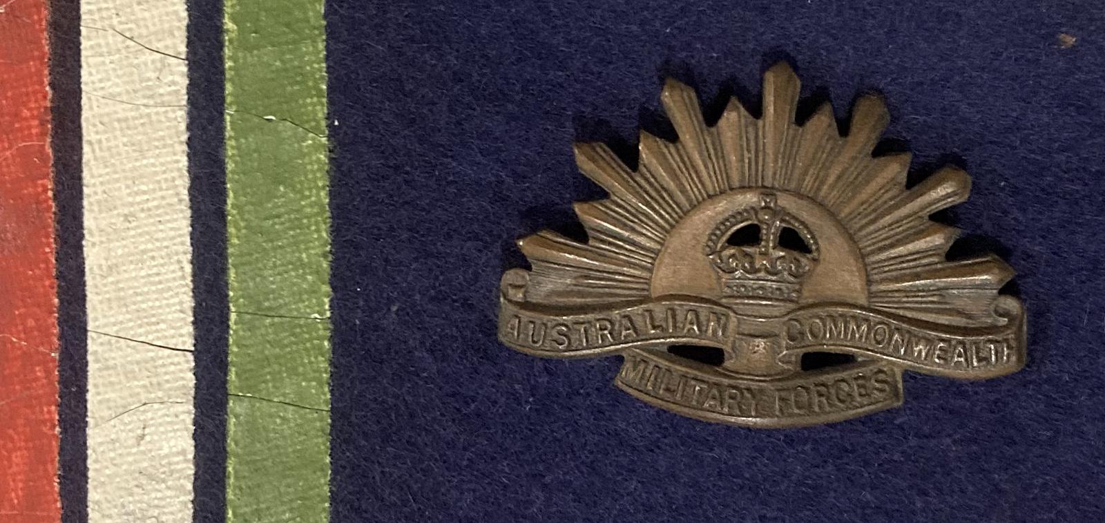 Close up of Rising Sun badge