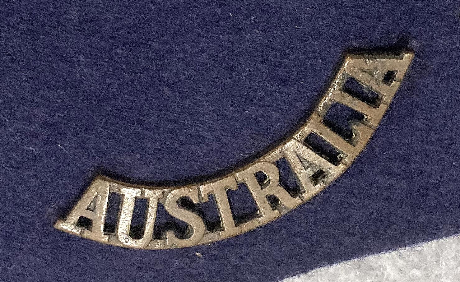 Close up of 'Australia' shoulder title