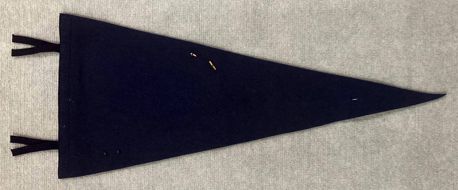 Reverse of souvenir felt naval pennant with badges - Merchant Navy