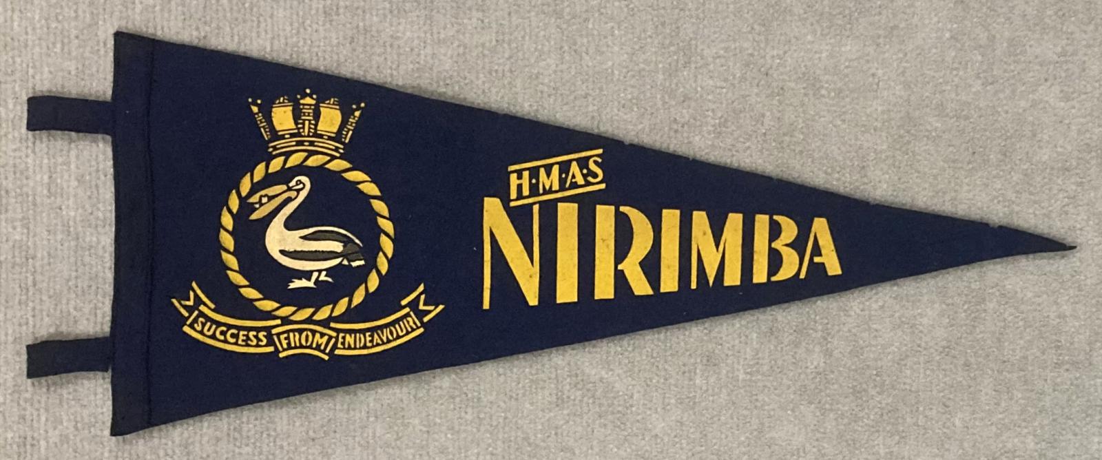 Souvenir felt naval pennant  - HMAS Nirimba