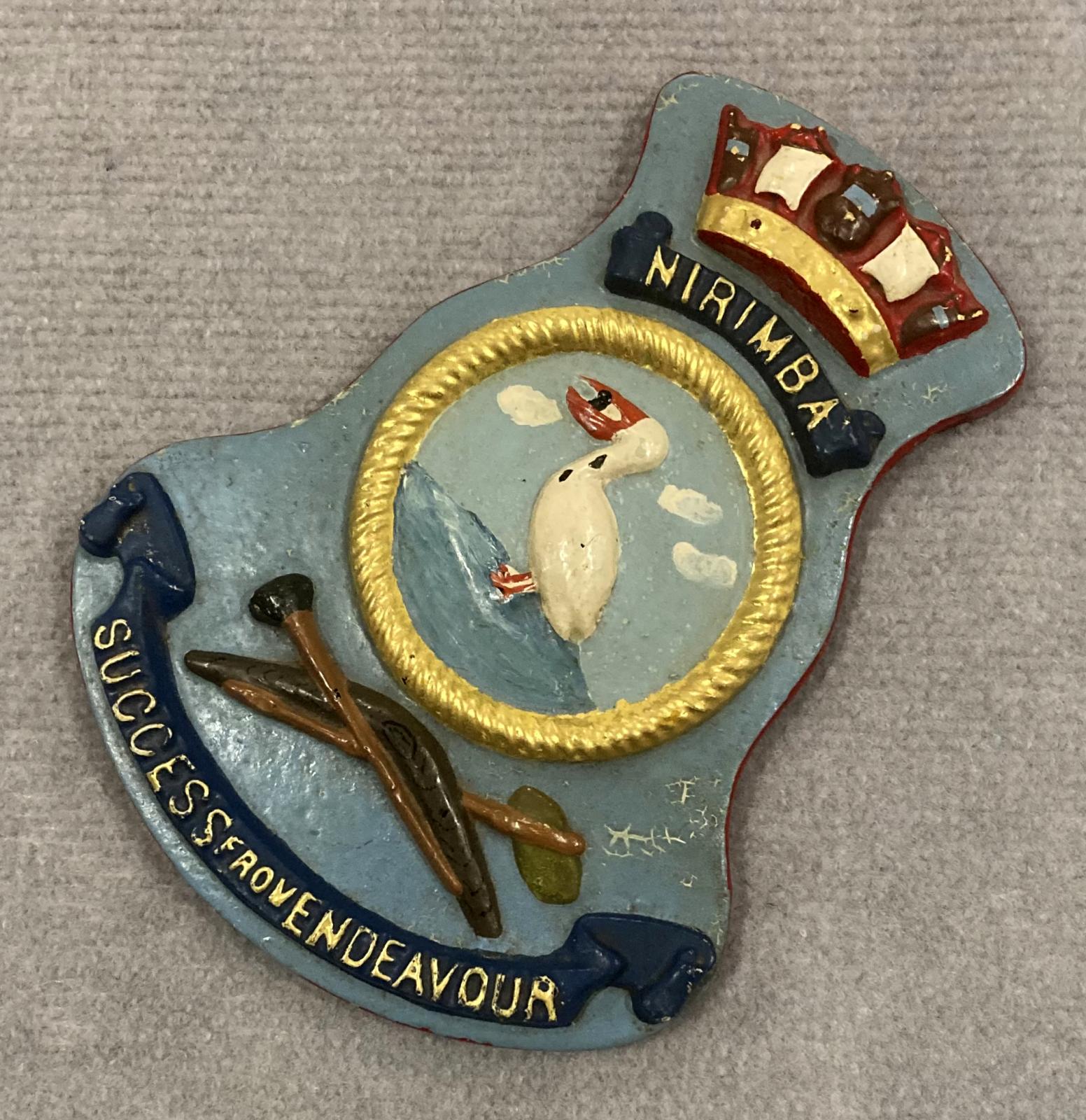 Other angled view of commemorative naval plaque and crest - HMAS Nirimba