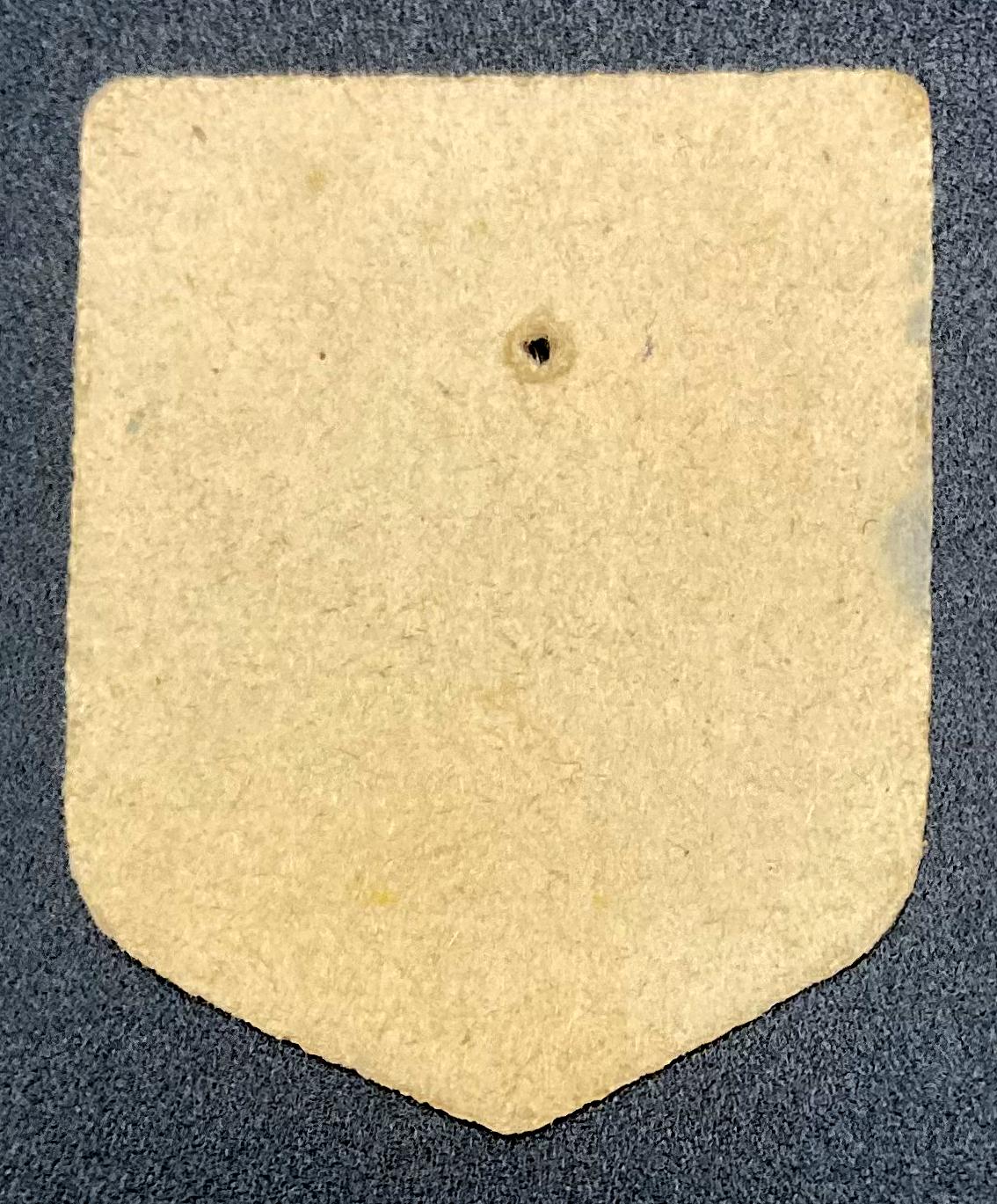Reverse of Navy League celluloid fundraising pin
