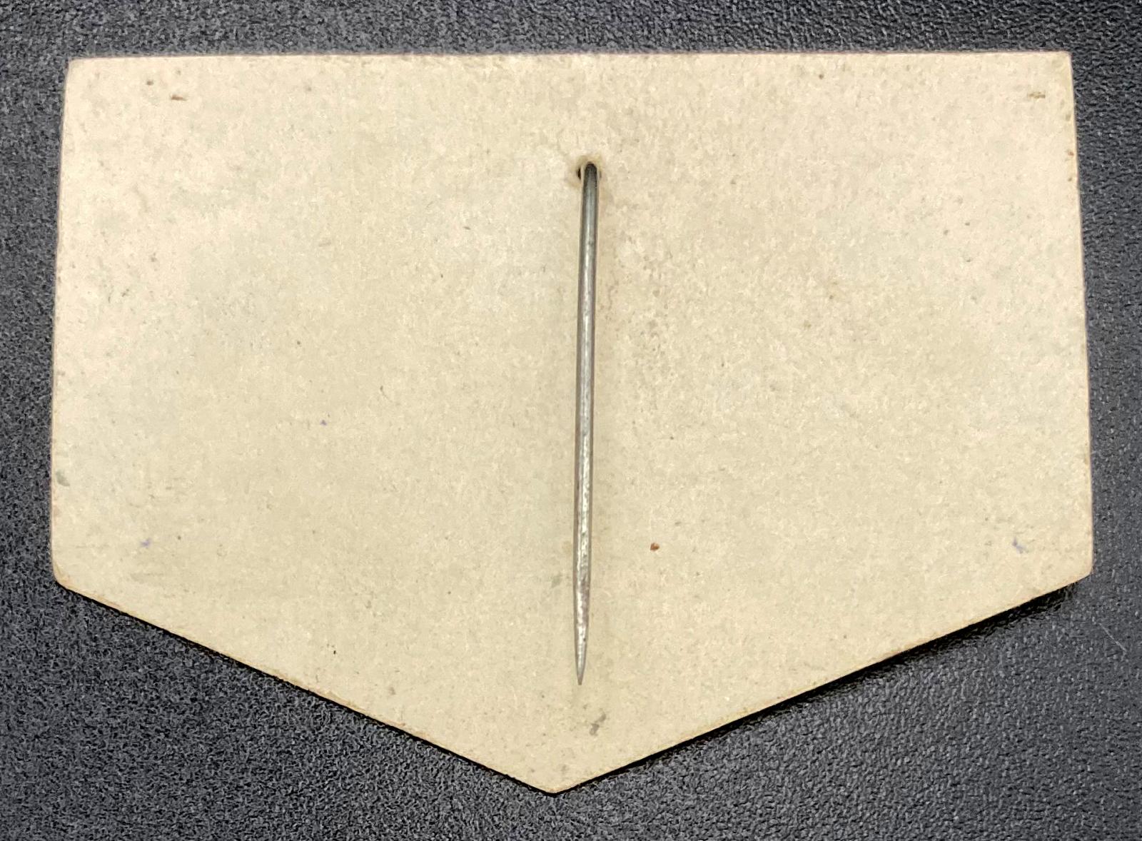 Reverse of H.M.A.S. Sydney celluloid pin - 2